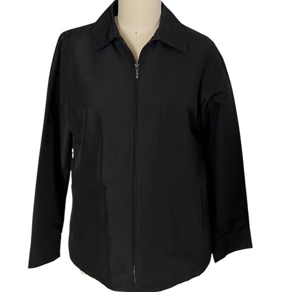 HILLARD & HANSON Black Spring Fall Pockets Full Zip Jacket ~ Women's Size XL - Picture 3 of 5